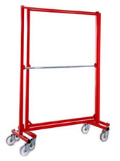 Red garment rail